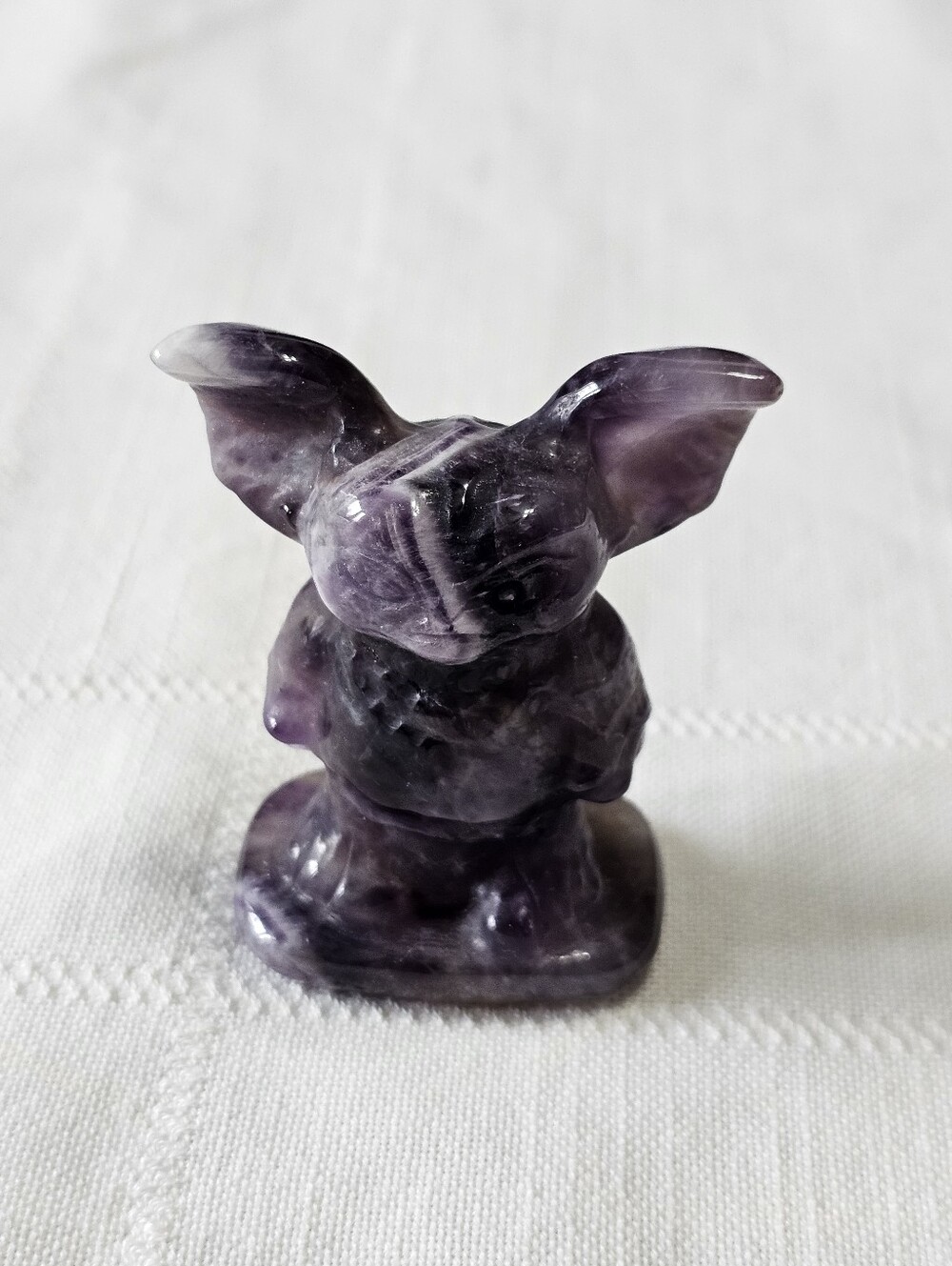 Amethyst Quartz Crystal Gremlin Figurine